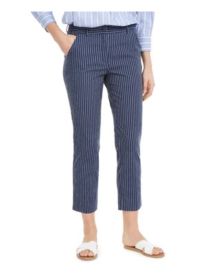

MAXMARA Женские темно-синие узкие брюки в полоску с карманами на молнии, Navy, 513103016000010