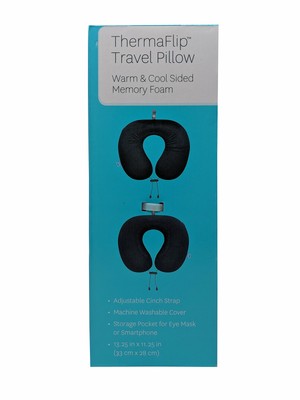 Airia Living ThermaFlip Memory Foam Travel Pillow & Eye Mask Set - Castlerock