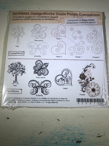 Bernina Designworks Sepia Petals Companion OESD for Bernina NEW SEALED