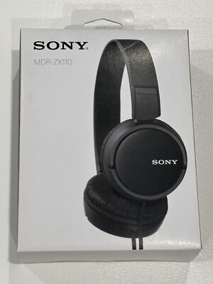 Sony MDR-ZX110 Wired Headphones Over Ear Black Stereo Dynamic Driver 