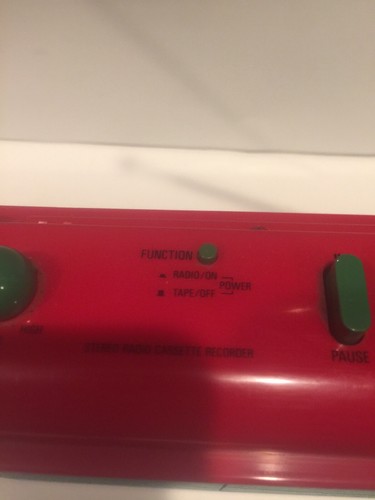 Near Mint Vintage Red/Green Sharp AM/FM Radio Stereo Cassette Recorder QT V40