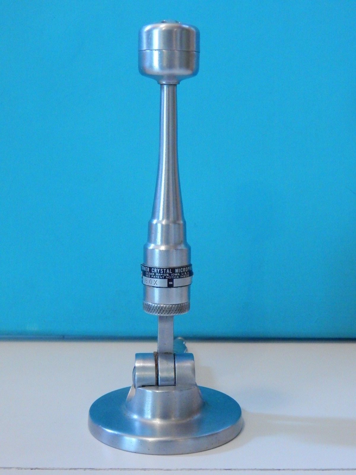 Vintage 1940S Turner 80X Microphone On Original Stand Deco Shure Electro Voice