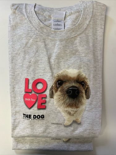 トップス 90s henryneck long t-shirt dog fullprint Vintage Love THE DOG Artlist Collection Shih Tzu LARGE T