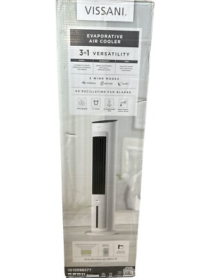 VISSANI Tower Evaporative Cooler  Cool Humidify Fan Remote Control 3-Speed (OB2)