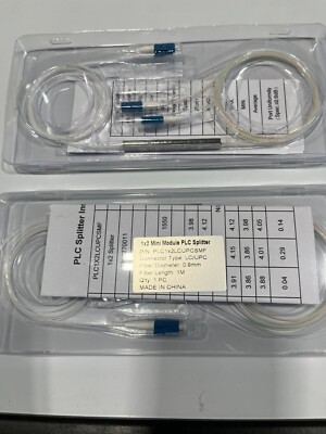 1x2 PLC Fiber Optic Splitter, 1 Meter 900um LC/UPC Singlemode, 10 Units Per Pack