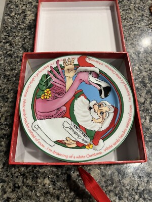 Wish You Were Here - Christmas set of four dessert plates vintage 2005