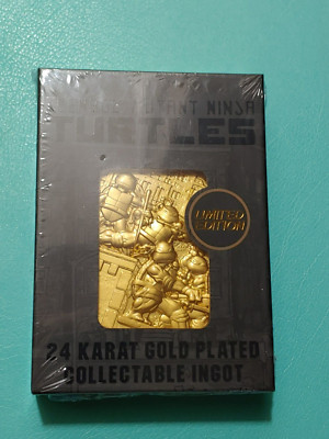 Teenage Mutant Ninja Turtles Metal Card 24k Gold Plated Ingot Official TMNT New