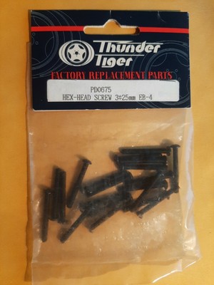 THUNDER TIGER #PD0675 HEX-HEAD SCREW 3X25MM EB-4