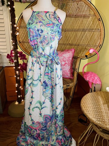 Pre-owned Lilly Pulitzer Tiera Maxi Dress Best Kept Secret ? Size M No Sash In Multicolor