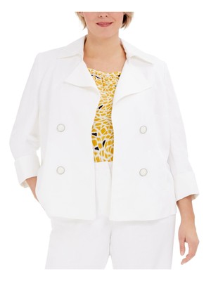 

Женская рабочая куртка KASPER с белым воротником 3/4 и закатанными рукавами плюс 24 Вт, Белый, 10758370