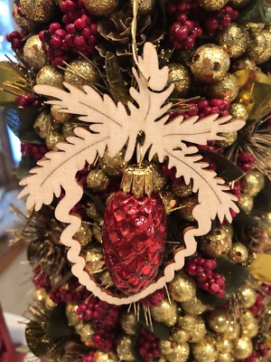 SAICO original wooden ornament with Glass Ornament Interior handmade Germany