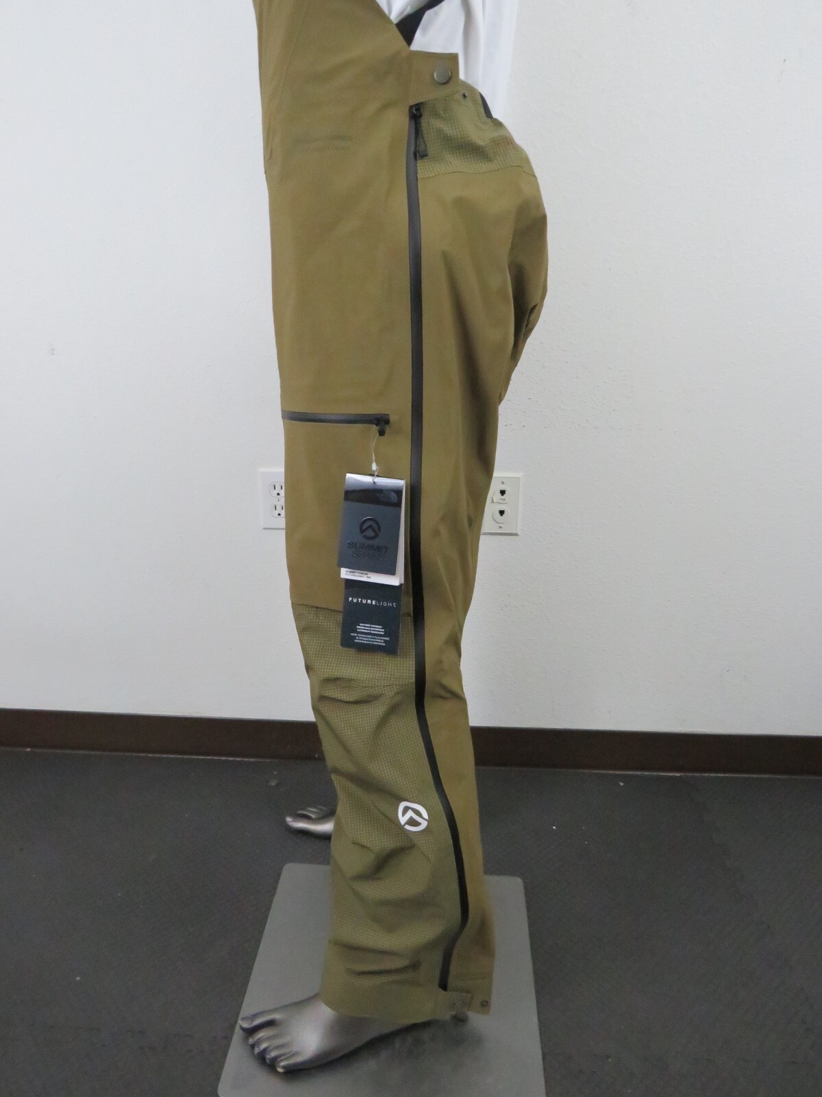 Pre-owned The North Face Mens  Pumori Futurelight Waterproof Ski Bibs Shell Pants - Olive In Pine Needle