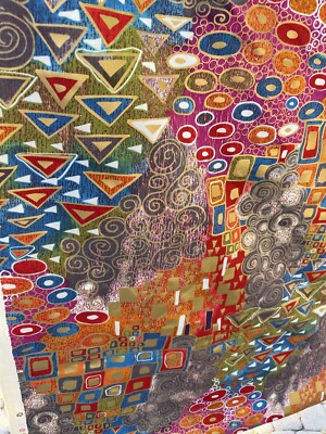 4 Yds X 54  1992 Atelier Originals Gustav Klimt Style Upholstery Fabric Abstract