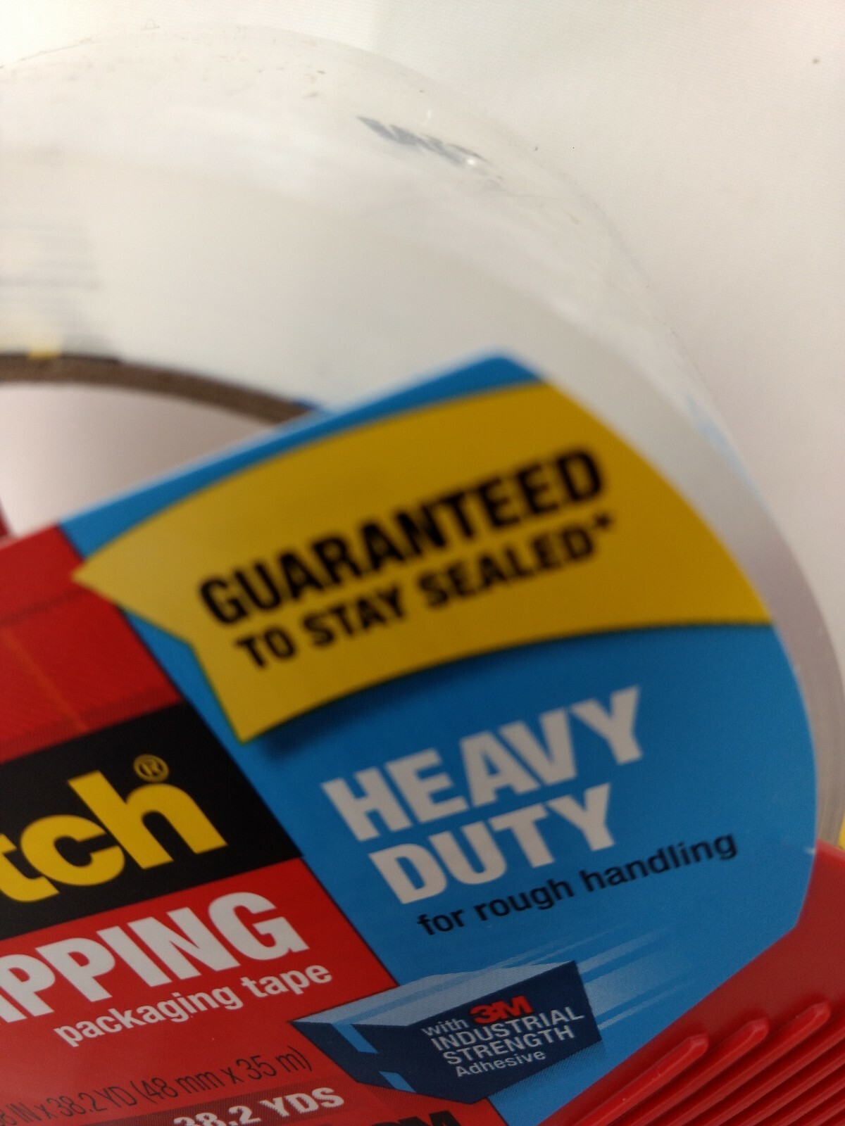 Scotch 3850S-RD-SR Heavy Duty Ship/Pack Tape w/Dispenser, 1.88