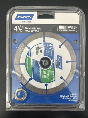 NEW Norton 4 1/2  Wet/Dry Segmented Diamond Saw Blade 50507-038