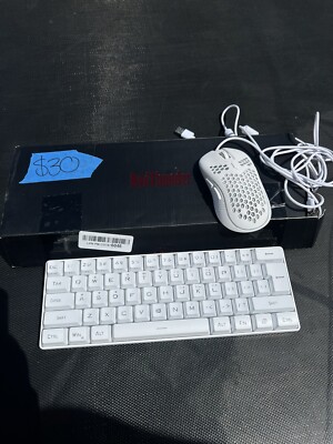 RedThunder White Wired LED Backlit 60% Gaming Keyboard And Mouse Combo