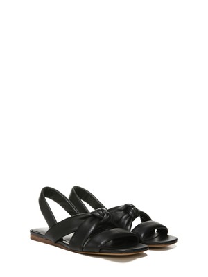 ВИНС. Женские черные босоножки-слипоны с квадратным носком из вяза на мягкой подошве длиной 9 М