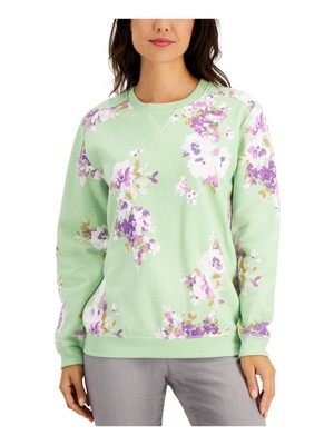 

KAREN SCOTT SPORT Женский зеленый свитшот с цветочным принтом