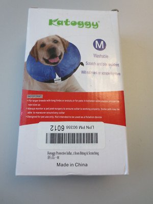Katoggy Inflatable Soft Dog Protective Collar Recovery Collar Sz M   Shipping