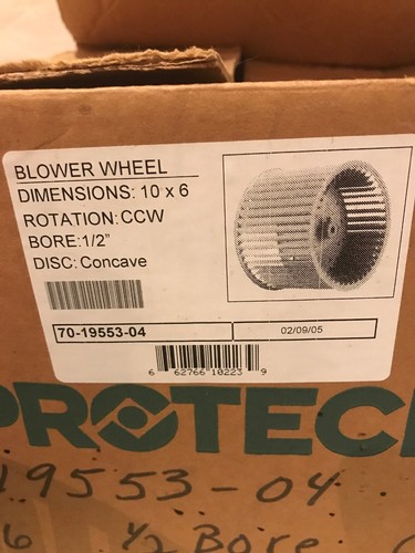 PROTECH Blower Wheel 10 X 6   70-19553-04  1/2” Bore