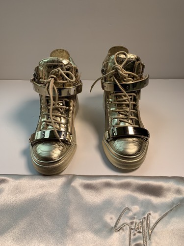 Giuseppe Zanotti Design sneakers Shoes Snake PLATINE Size 8 Women