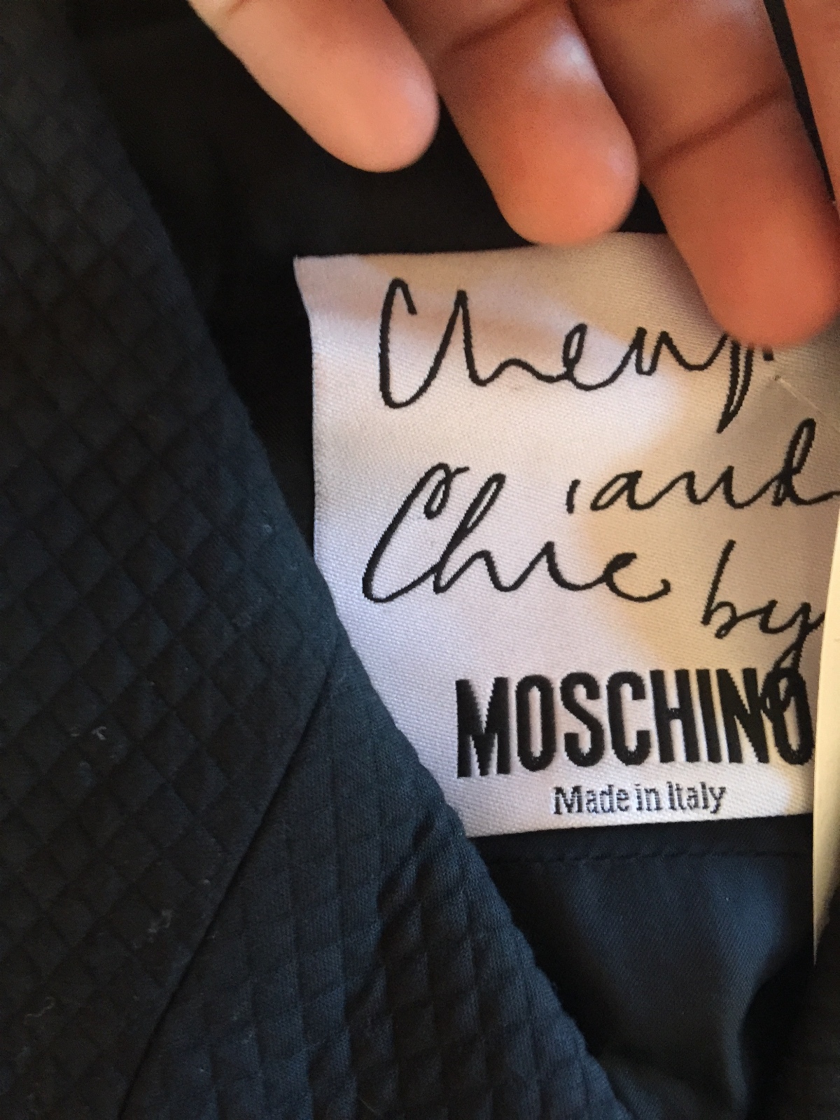 Moschino Cheap & Chic Black Lined Strawberry Buttons Long Sleeve Jacket Sz 6