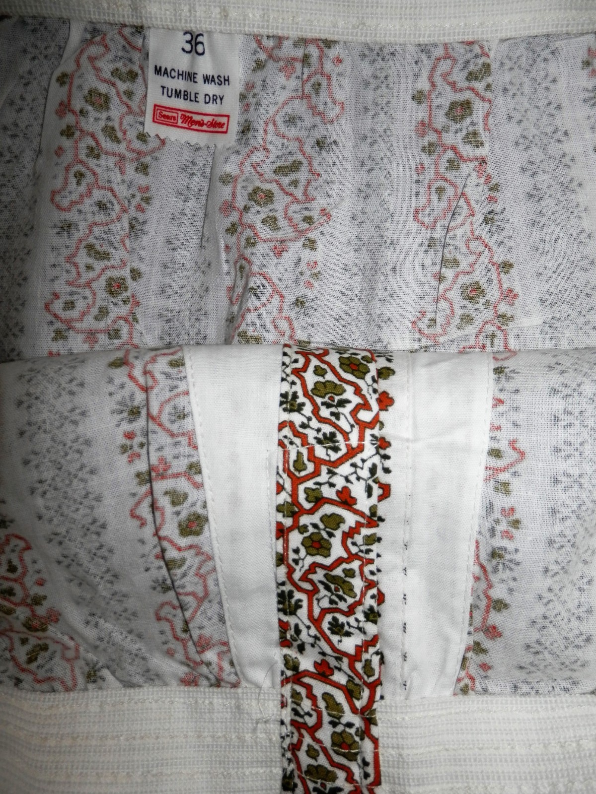 Vintage New size 36 Boxer Shorts Underwear Sears Mens Store NOS Green Vine Print