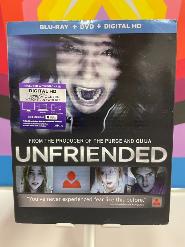 Unfriended (Blu-ray/DVD, 2015, 2-Disc Set) NEW w/slipcover