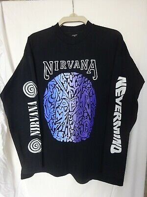 VINTAGE 1990's NIRVANA NEVERMIND BLACK T-SHIRT, XL, LONG VINTAGE 1990's NIRVANA NEVERMIND BLACK T-SHIRT, XL, LONG