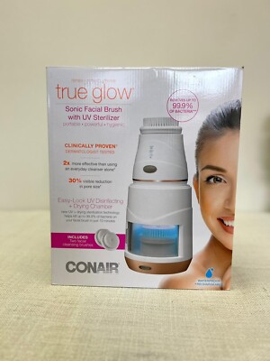 Sonic Facial Brush with UV Sterilizer & 2 Cleansing Brushes True Glow by Conair