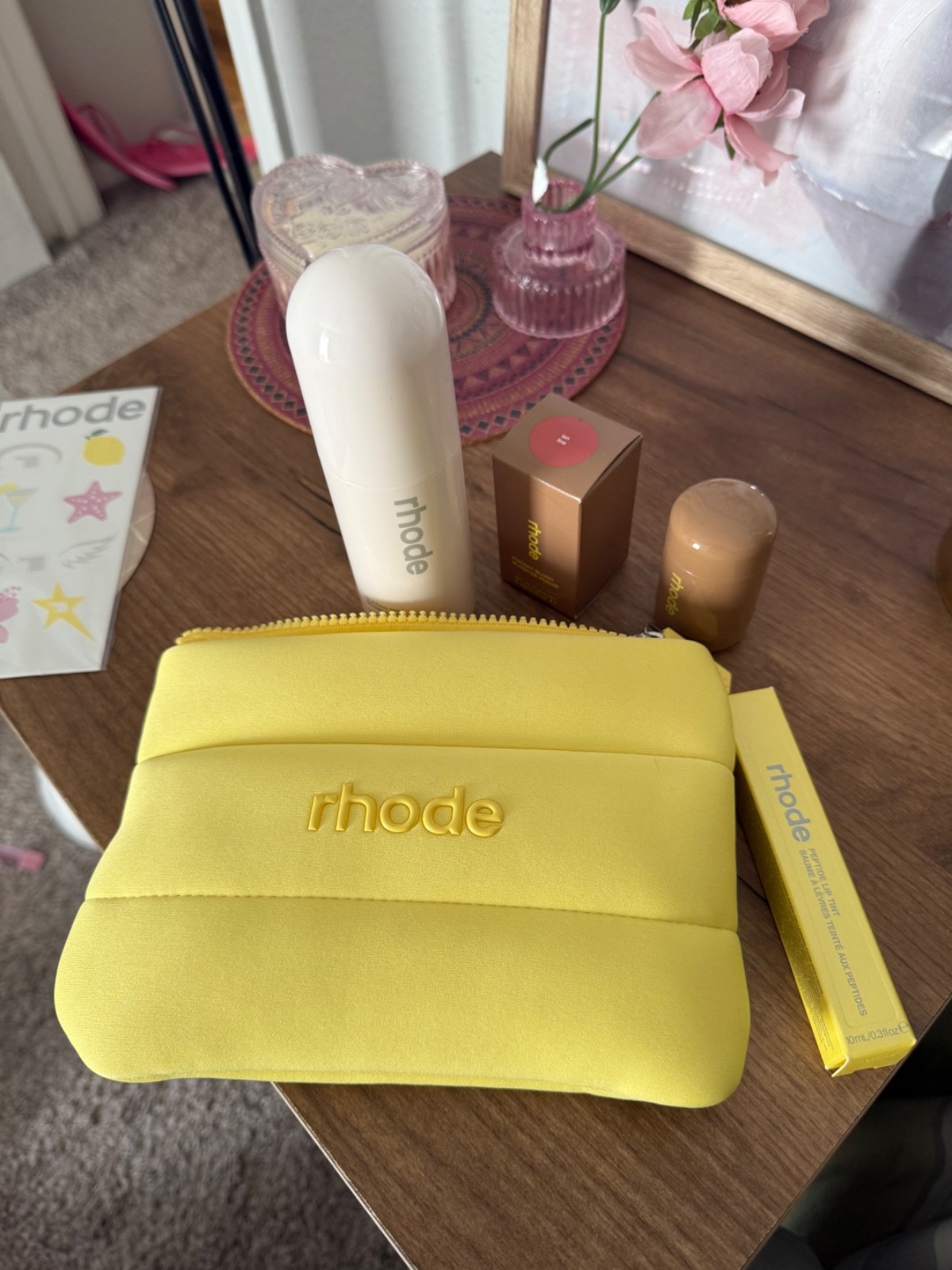Rhode lemontini limited bubble bag, lip treatment tan line