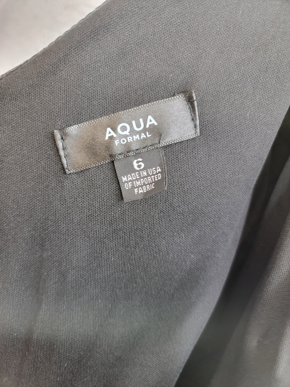 AQUA One-Shoulder Ruffled Gown Women's 6 Black Asymmetric Back Zip Closure - Picture 13 of 15