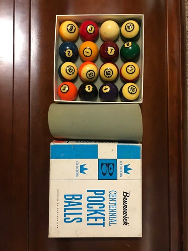 vintage Brunswick Gold Crown Pool Balls