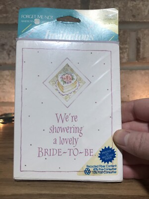 Bridal Shower Forget Me Not American Greetings Vintage Invitations Invites Bride