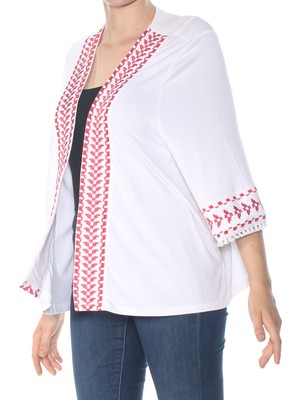 STYLE & COMPANY Женский белый открытый кардиган с шевроном Top M
