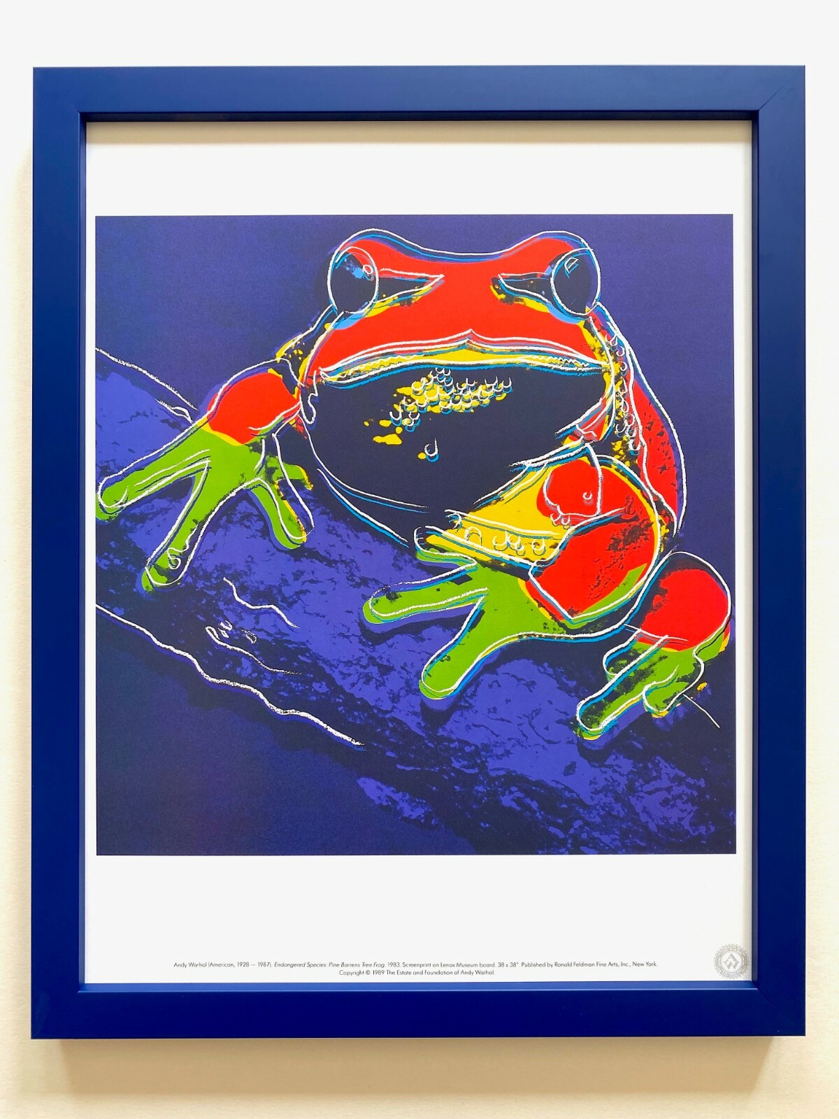 ANDY WARHOL ESTATE RARE 1989 FRAMED LITHOGRAPH PRINT PINE