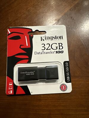 Kingston 32GB DataTraveler 100 G3 USB 3.0 Flash Drive (DT100G3/32GBCR)