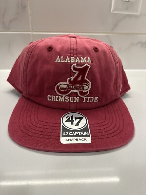  47 Brand Captain Alabama Crimson Tide Double Play Snapback Hat Cap Retro Logo