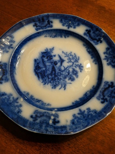 Flow Blue English Staffordshire Davenport AMOY 7 1/4