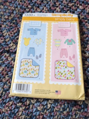 Simplicity Pattern 1330 Unisex Pants Bodysuit Top Jacket Booties Blanket  XXS-L