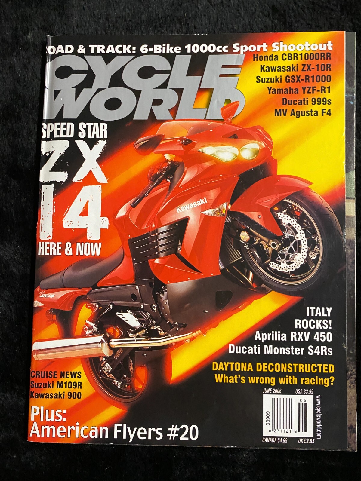 ポスター CYCLE WORLD Magazine June 2006 Daytona Aprilia Ducati