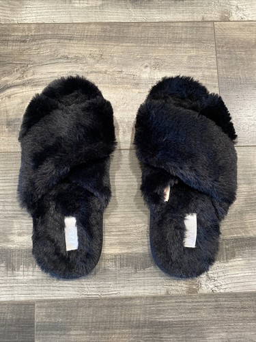 ☆Victoria's Secret☆ Cozy Slipper ファー付き スリッパ Buy Closed-Toe Faux Fur Slippers, Black - Order Slippers