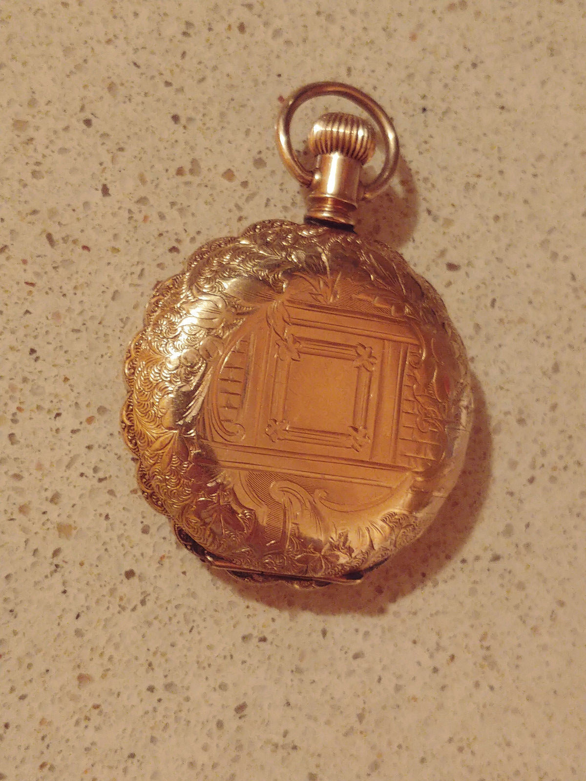 1910 ELGIN 6s 7j GF HUNTER POCKET WATCH BEAUTIFUL SCALLOP CASE FOR REPAIR