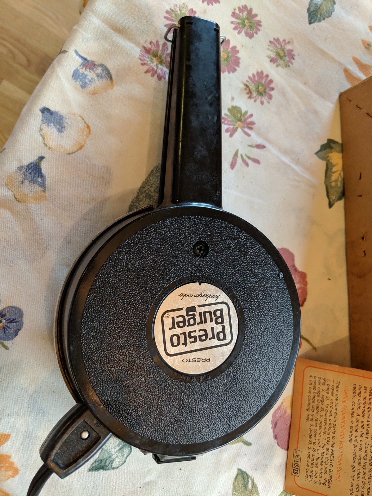 Vintage Presto Burger Hamburger Cooker 02/MB1 w/original box & instructions