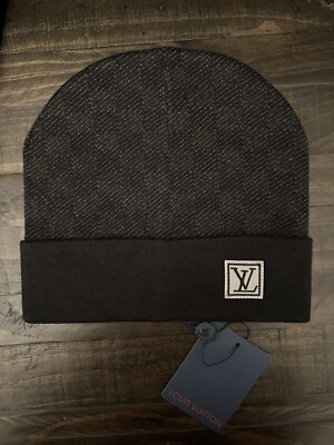 Louis Vuitton Beanie Damier Petite Black LV Monogram Logo 