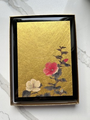 Japanese Address Telephone Book Aizu Lacquer Black Gold Leaf Cover Haku-Ichi New