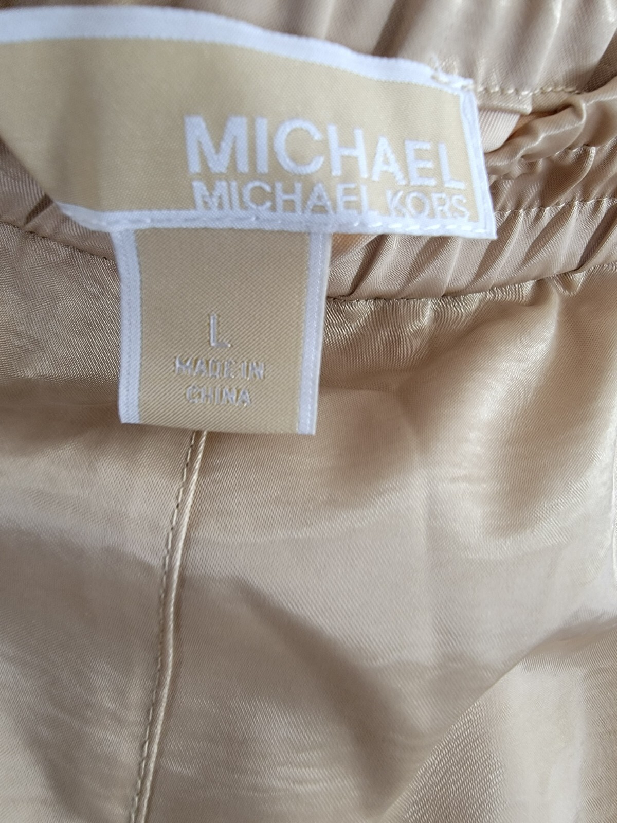 MICHAEL Michael Kors Utility Pull-On Pants Women's L Khaki Solid Elastic Waist - Picture 10 of 18