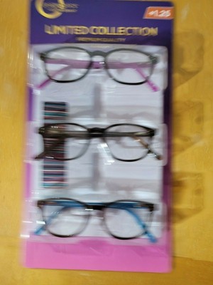 NEW Design Optics Limited Edition Full Frame Ladies Reading Glasses 3 PK +1.25