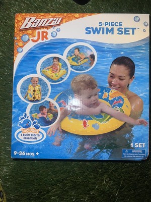 Banzai Swim Set 5 pc Baby Pool Floaties Life Jacket Kick Board Ring Float
