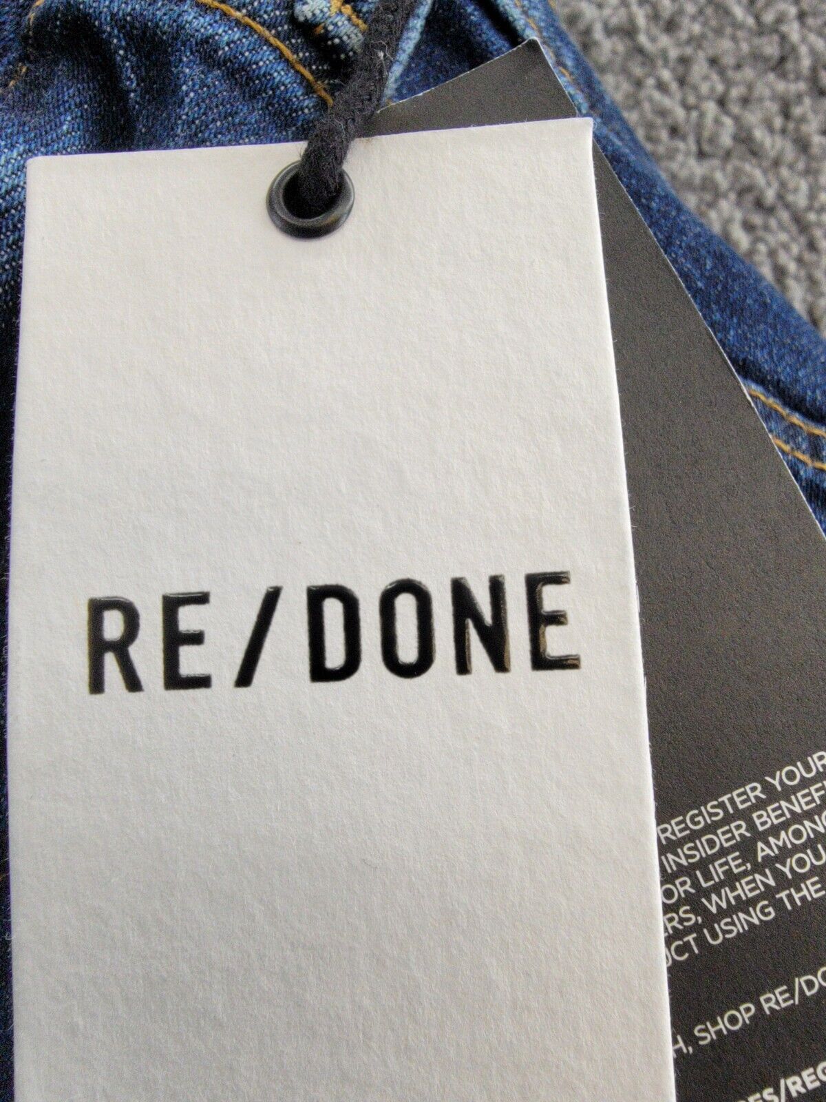 RE/DONE Stretch Denim Skinny Jeans Womens 26 Dark Rinse High Rise Button Closure - Picture 17 of 18